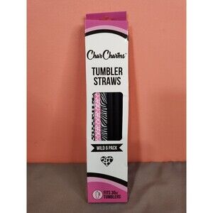 CharCharms Tumbler Straws 6 Pack Wild Prints